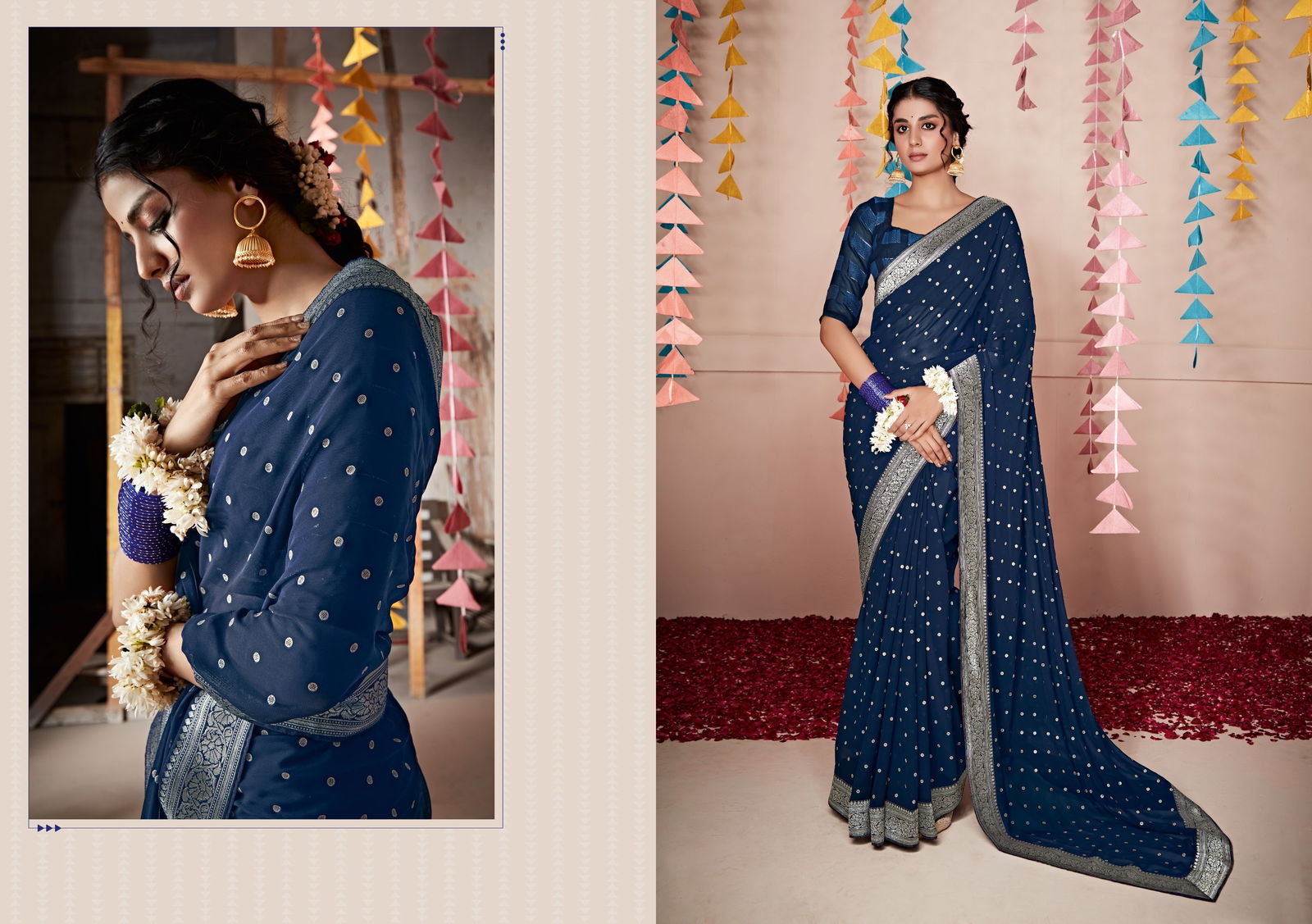 Nitya Vol 5 Georgette Party Wear Sarees Catalog
